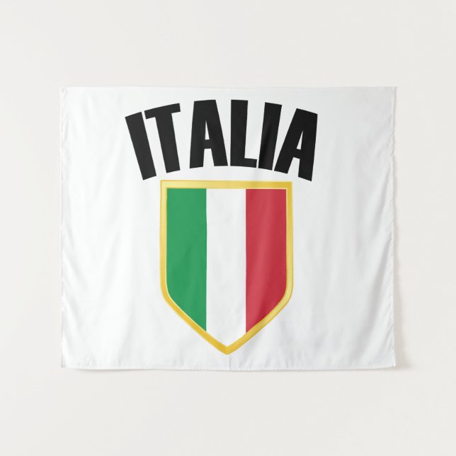 Italia Crest Italy Flag Tapestry (Front (Horizontal))