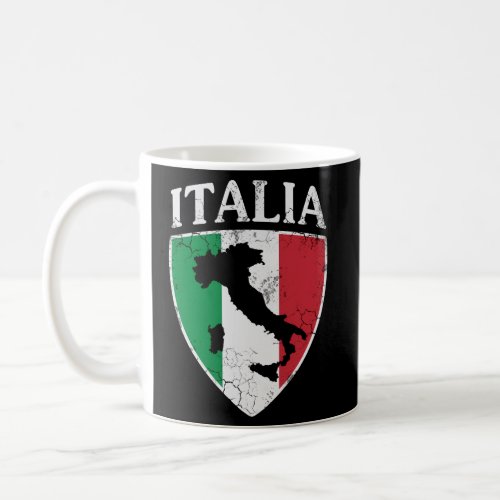 Italia Crest Map Italy Italian Flag Distressed Coffee Mug