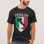 Italia Crest Map Italy Italian Flag Distressed T-Shirt