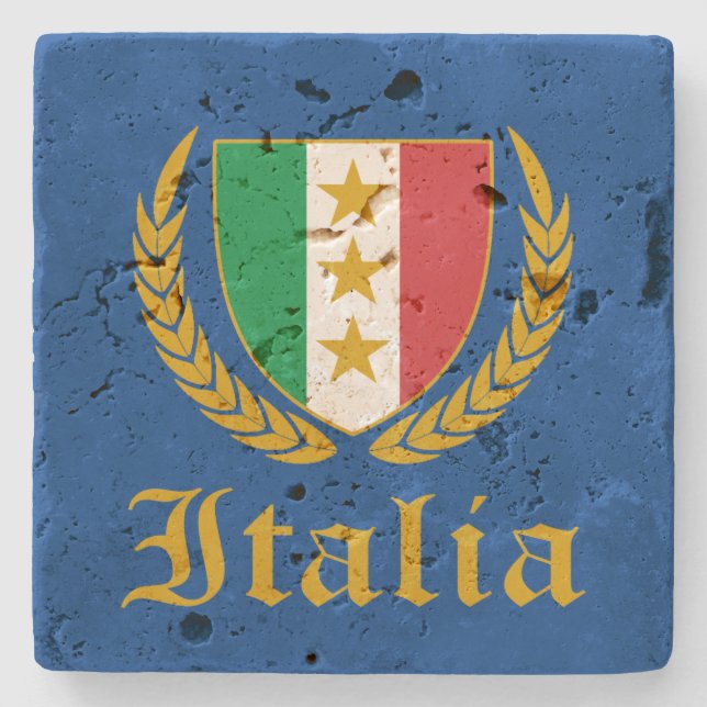 Italia Crest Stone Coaster (Front)