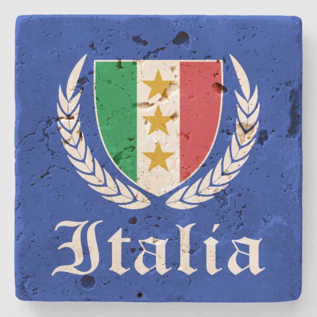 Italia Crest Stone Coaster (Front)