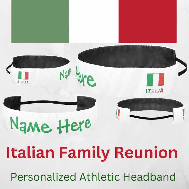Italia e Bandiera Italiana con il Tuo Nome Athletic Headband (Creator Uploaded)
