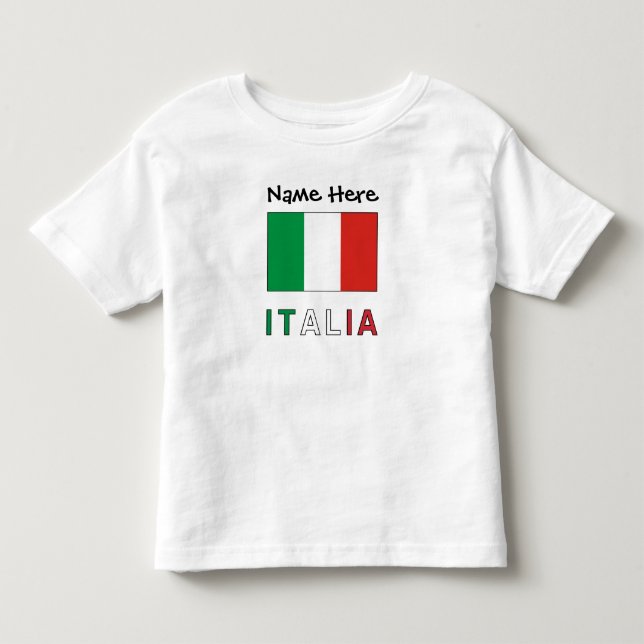 Italia e Bandiera Italiana con il Tuo Nome Toddler T-shirt (Front)