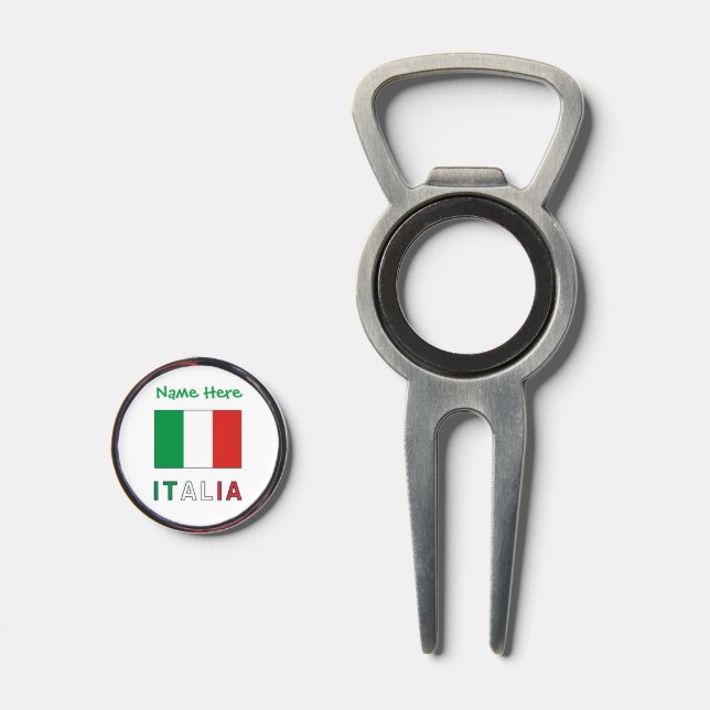 Italia e Bandiera Italiana Green Personalization  Divot Tool (Front (Open))