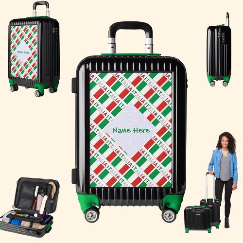 Italia e Bandiera Italiana Green Personalization  Luggage
