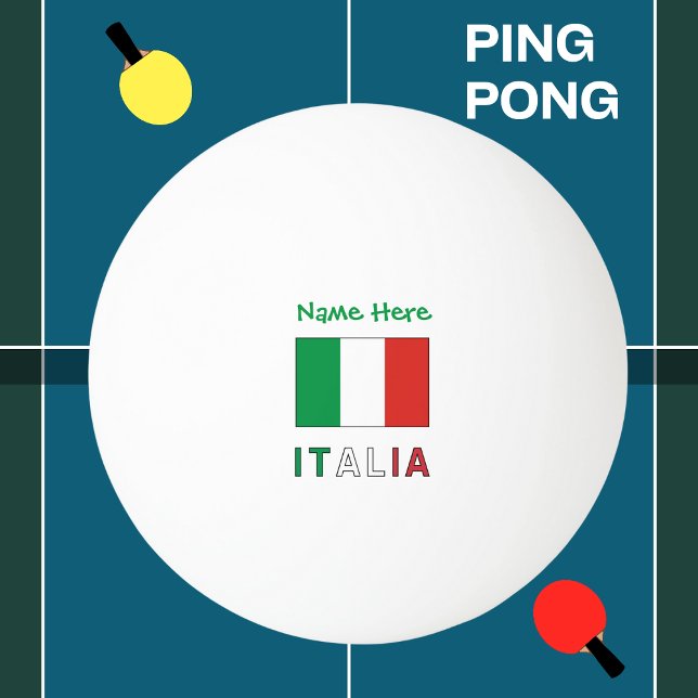 Italia e Bandiera Italiana Green Personalization  Ping Pong Ball (Creator Uploaded)