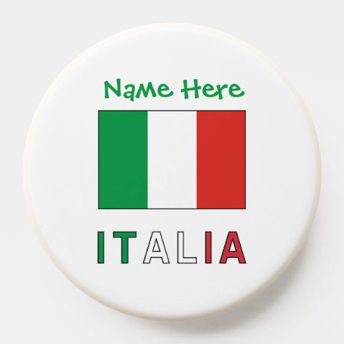 Italia e Bandiera Italiana Green Personalization  PopSocket