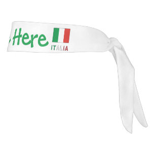 Italia e Bandiera Italiana Green Personalization Tie Headband