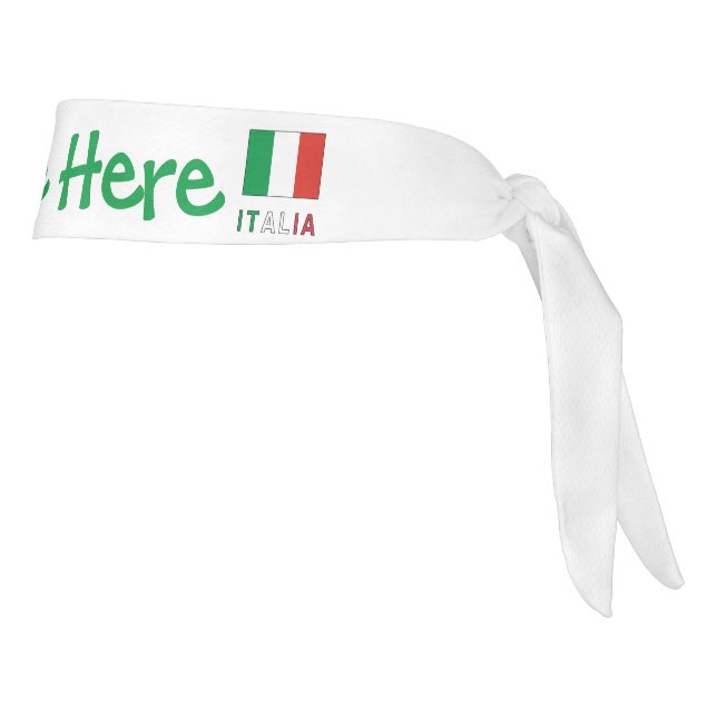Italia e Bandiera Italiana Green Personalization  Tie Headband (Rotate 90)