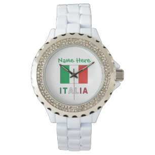Italia e Bandiera Italiana Green Personalization Watch