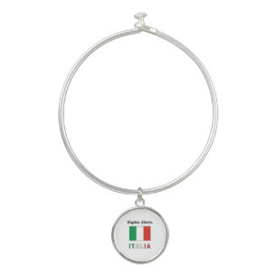 Italia e Bandiera Italiana Personalized Bangle Bracelet