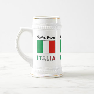 Italia e Bandiera Italiana Personalized Beer Stein