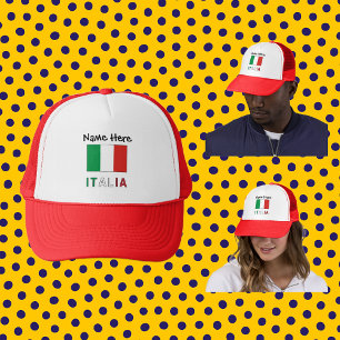 Italia e Bandiera Italiana Personalized Trucker Hat