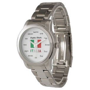 Italia e Bandiera Italiana Personalized  Watch