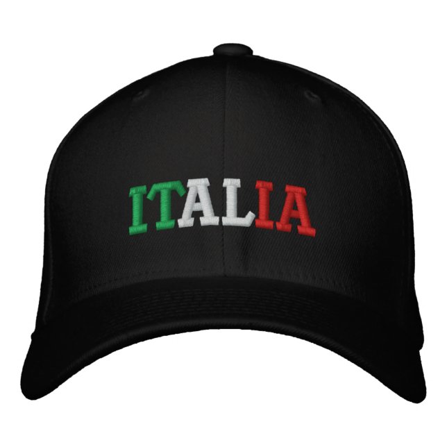 Italia Embroidered Baseball Cap (Front)