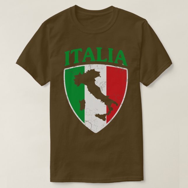 Italia Flag Crest Italian Italy Family T-Shirt (Design Front)