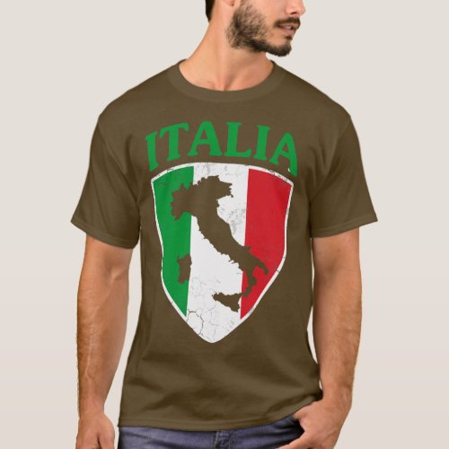 Italia Flag Crest Italian Italy Family T_Shirt