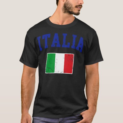 Italia Flag Family Heritage Italian Italy Vintage  T_Shirt