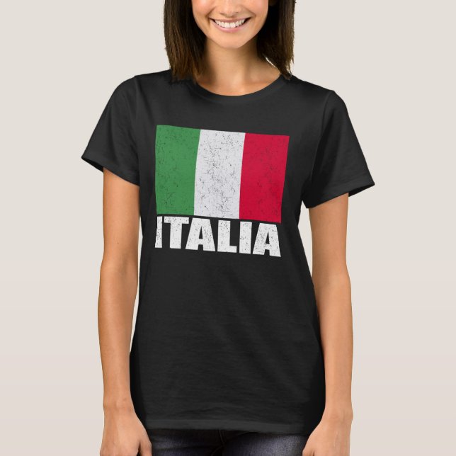 Italia Flag Grunge Vintage Souvenir Italy T-Shirt (Front)