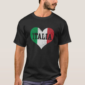 Italia Flag Heart Italy Italian Family Heritage Vi T-Shirt