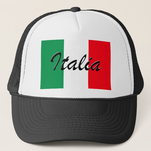 Italia Flag - High Quality Trucker Hat (Front)