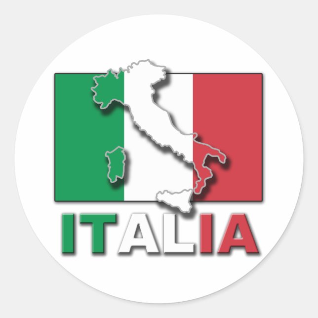 Italia Flag Land Classic Round Sticker (Front)