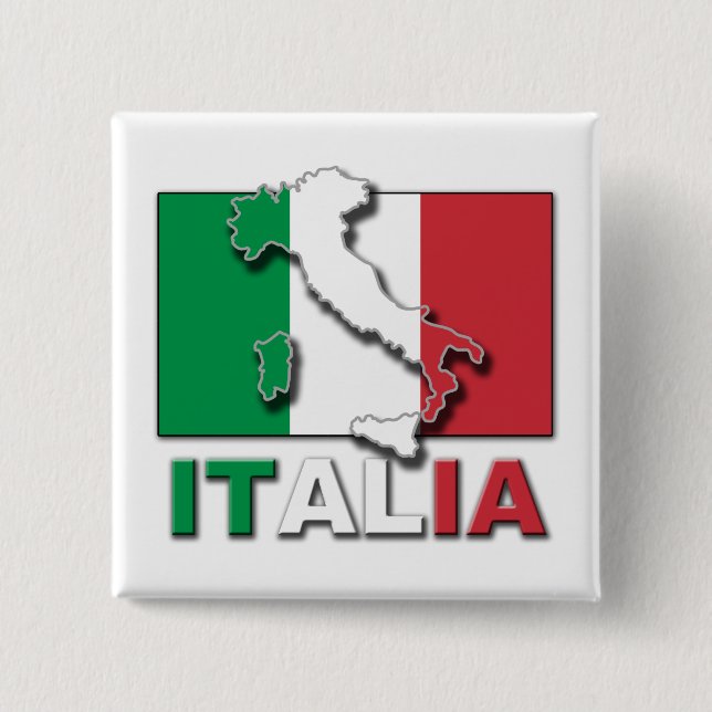 Italia Flag Land Pinback Button (Front)