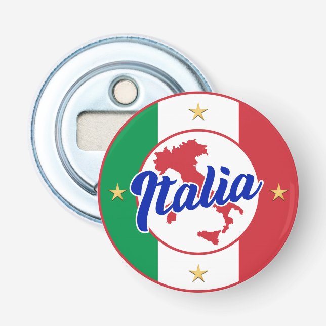 Italia Flag & Map Bottle Opener (Front)