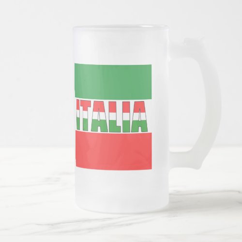 Italia_Flag of Italy Frosted Glass Beer Mug