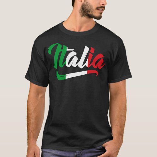 Italia Flag Script Italy Italian Family Heritage G T_Shirt