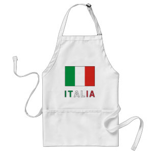 Italia Flag & Word Adult Apron