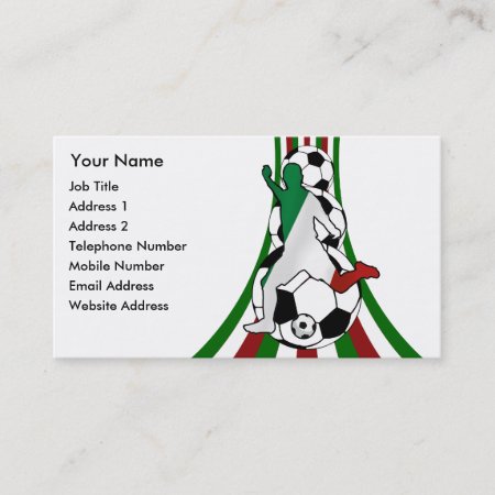 Italia, Football Soccer Coach Business Cards