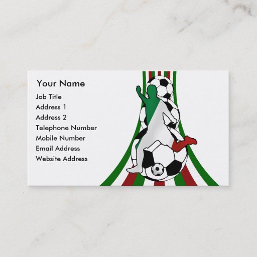Customizable italia, football soccer coach business cards