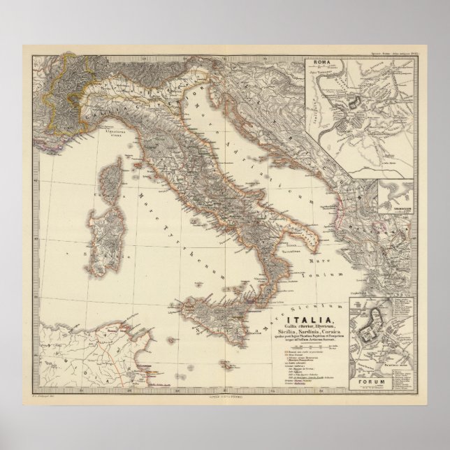 Italia, Gallia citerior, Illyricum, Sicilia Poster (Front)