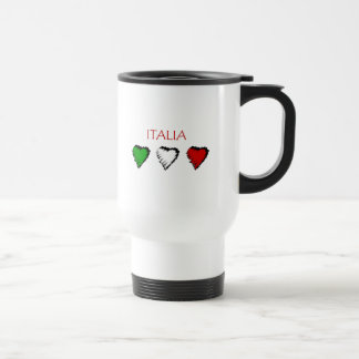 Italia hearts flag of Italy Italian love Travel Mug