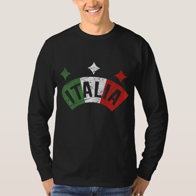 Italia Italian Flag Distressed Italy Family T-Shirt (Front)