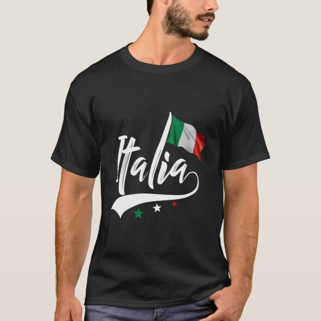 Italia Italian Flag Italy Italiano Heritage T-Shirt (Front)