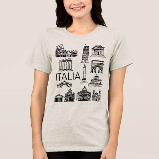 Italia Italian Monuments  Tri-Blend Shirt (Front)