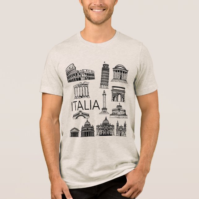 Italia Italian Monuments  Tri-Blend Shirt (Front)
