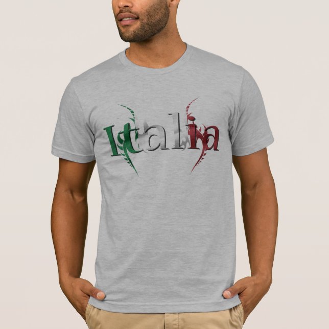 Italia Italian Stallion Flag Shirt With Tribal (Front)