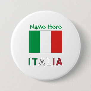 Italia Italiana Bandiera Green Personalization  Button