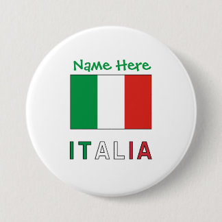 Italia Italiana Bandiera Green Personalization  Button