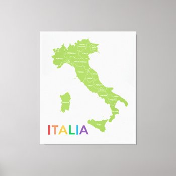 Italia Italy Colorful Map Art Canvas Print by LaurEvansDesign at Zazzle