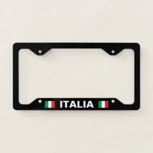 Italia Italy Flag Black License Plate Frame