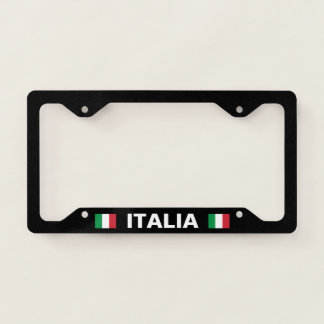Italia Italy Flag Black License Plate Frame
