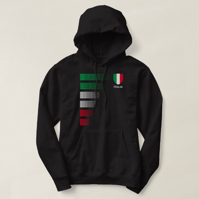 Italia Italy Flag Emblem - Italian Pride Ancestry  Hoodie (Design Front)