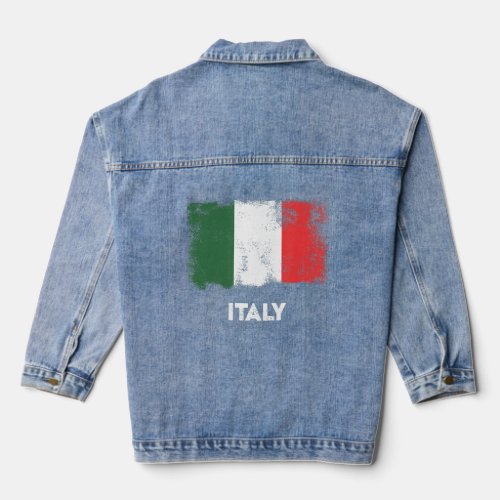 Italia Italy Flag Green White Red 1  Denim Jacket