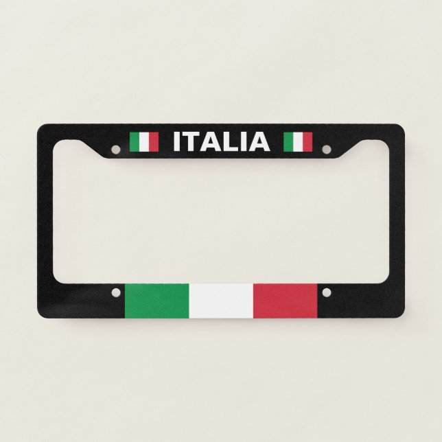 Italia Italy Flag License Plate Frame (Front)
