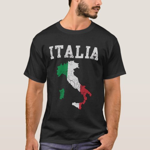 Italia Italy Flag Map Italian Italiano Family T_Shirt