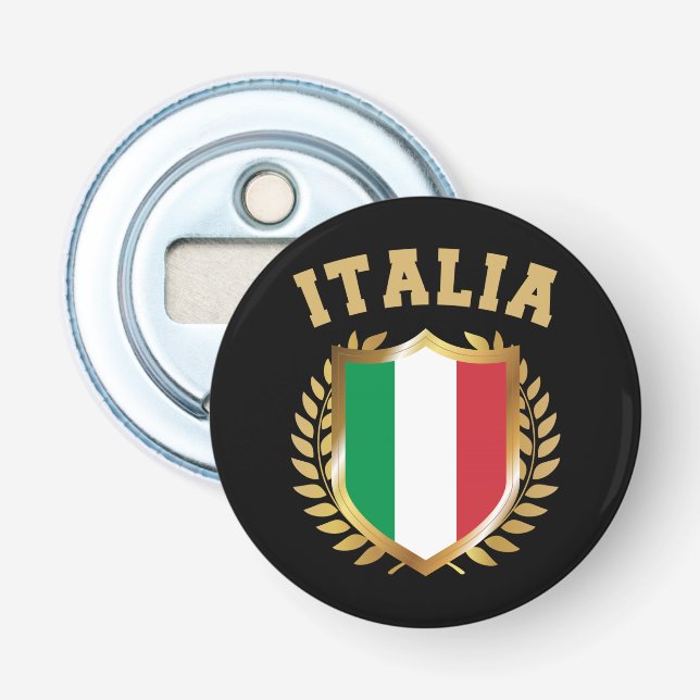 Italia/Italy Flag Shield Bottle Opener (Front)